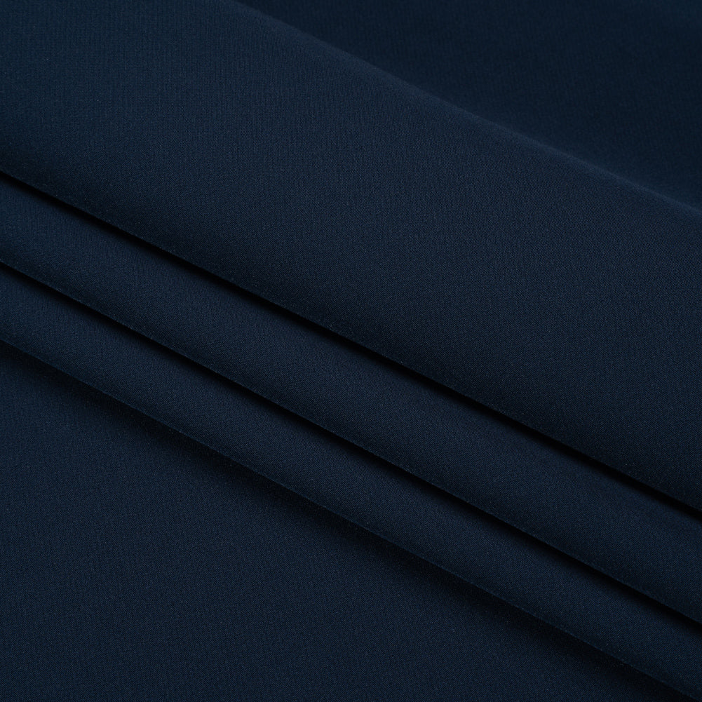 Stretch Recycled Polyester 4-Ply Crepe - Navy - Premium Collection