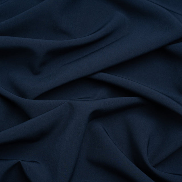 Stretch Recycled Polyester 4-Ply Crepe - Navy - Premium Collection