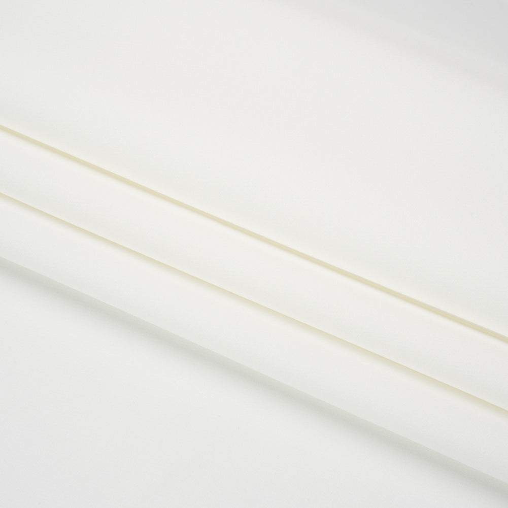 Stretch Recycled Polyester 4-Ply Crepe - Off White - Premium Collection