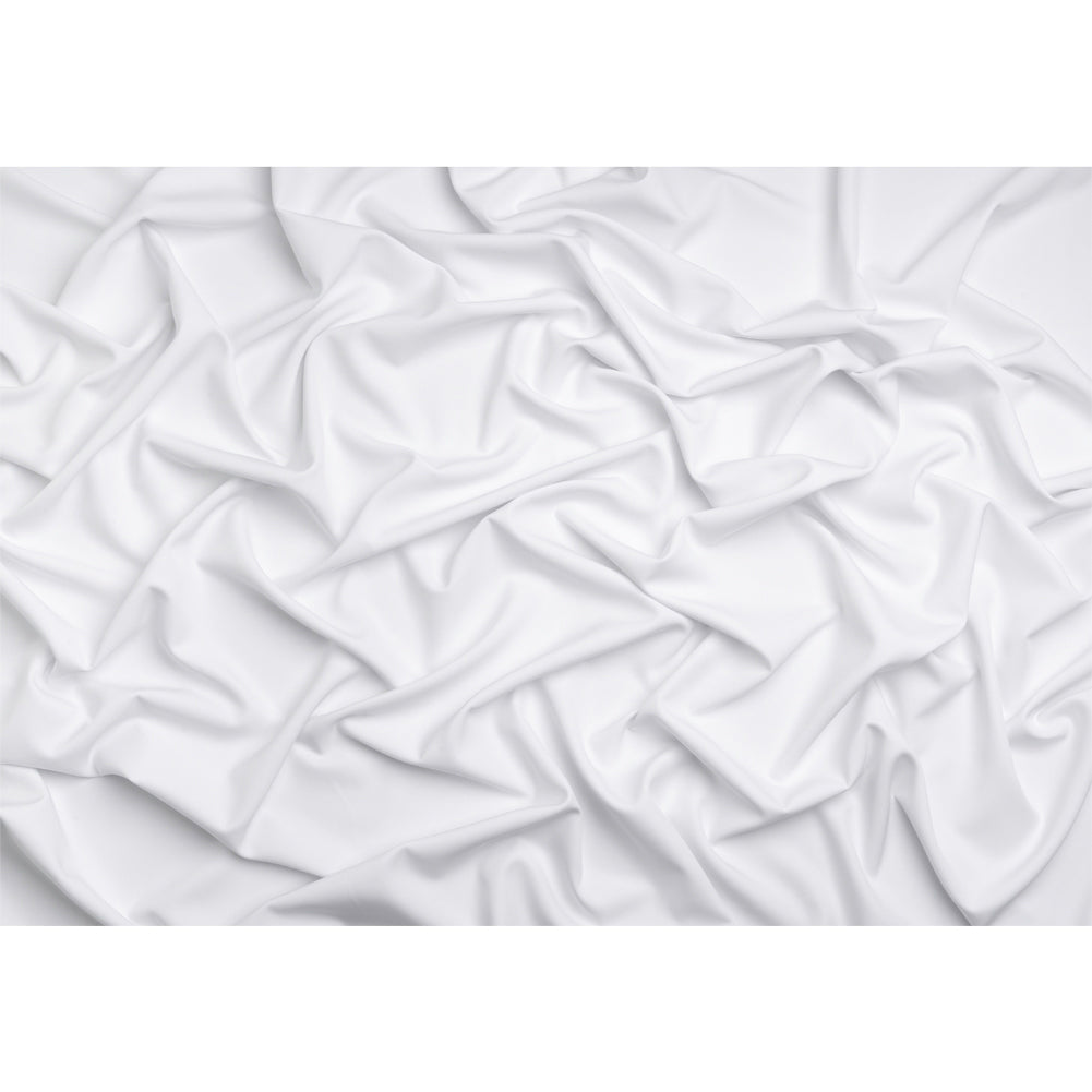 Stretch Recycled Polyester 4-Ply Crepe - White - Premium Collection