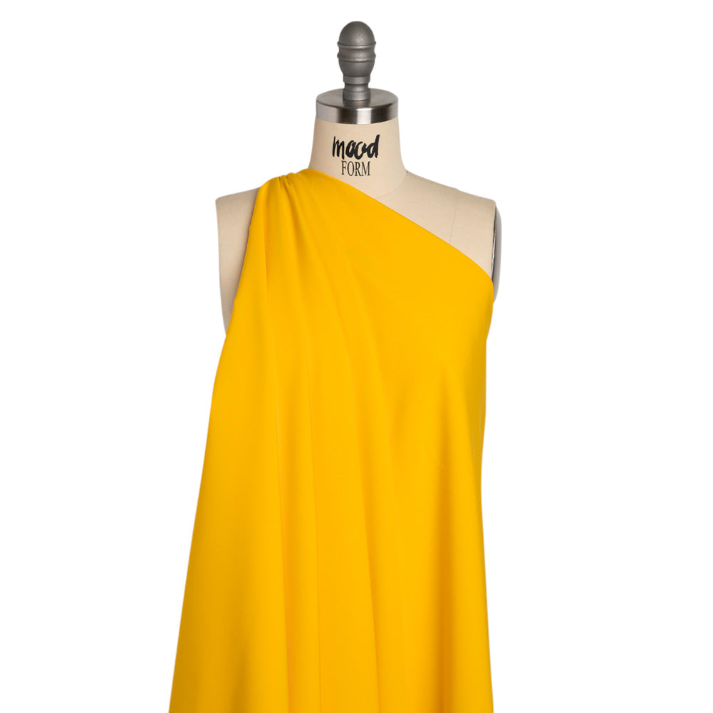 Stretch Recycled Polyester 4-Ply Crepe - Yellow - Premium Collection