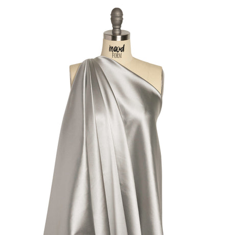 Stretch Satin Made in Italy - Silver with Black Backing - Premium Collection