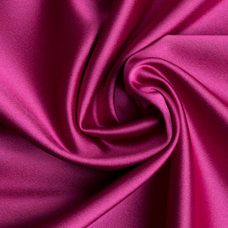 Stretch Satin Made in Italy - Raspberry with Black Backing - Premium Collection