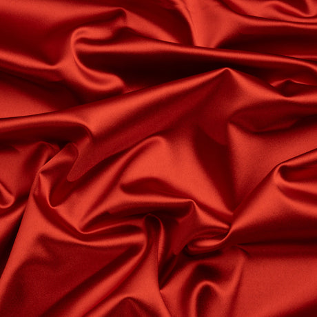 Stretch Satin Made in Italy - Ladybug with Black Backing - Premium Collection