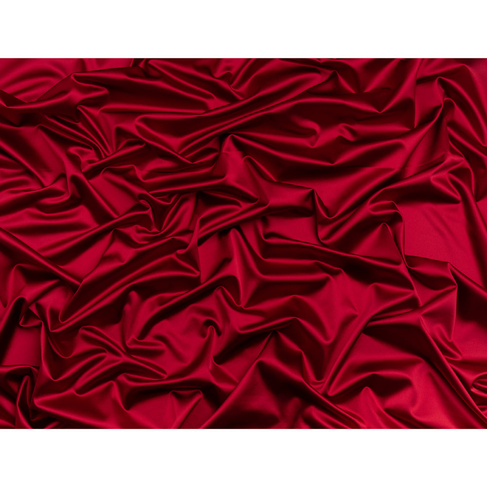 Stretch Satin Made in Italy - Chili Pepper with Black Backing - Premium Collection