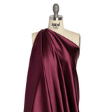 Stretch Satin Made in Italy - Burgundy with Black Backing - Premium Collection