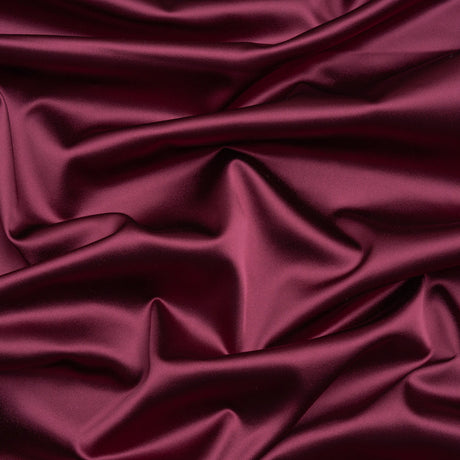Stretch Satin Made in Italy - Burgundy with Black Backing - Premium Collection