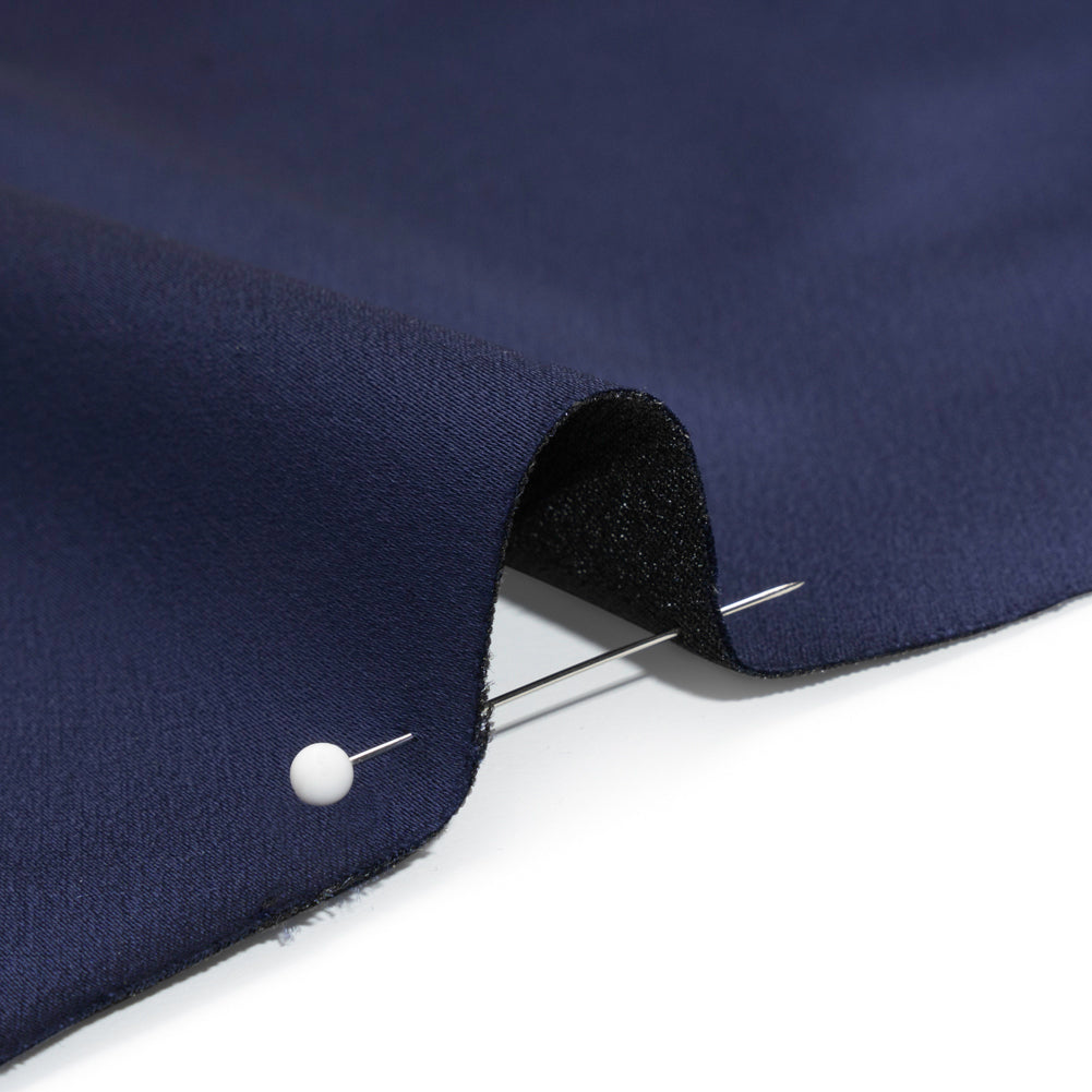 Stretch Satin Made in Italy - Navy with Black Backing - Premium Collection