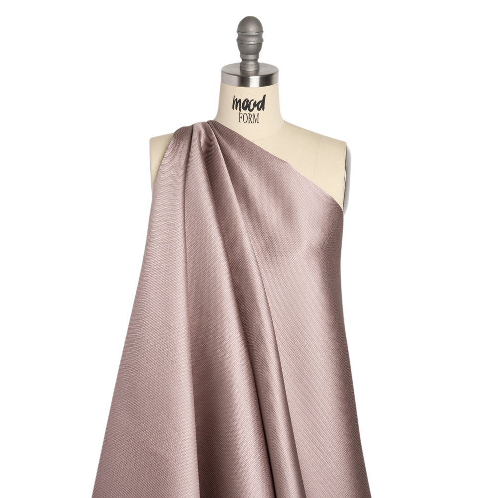 Polyester and Silk Mikado Pique Made in Italy - Deauville Mauve - Premium Collection