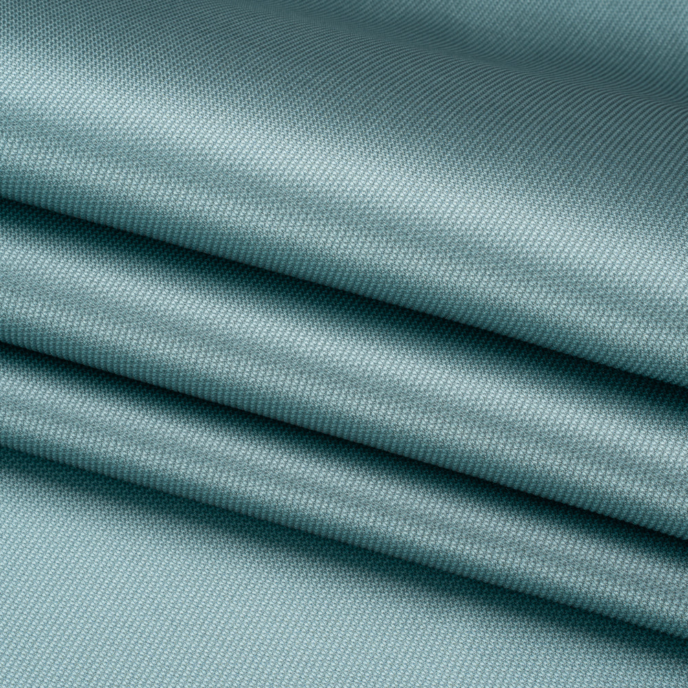 Polyester and Silk Mikado Pique Made in Italy - Cameo Blue - Premium Collection