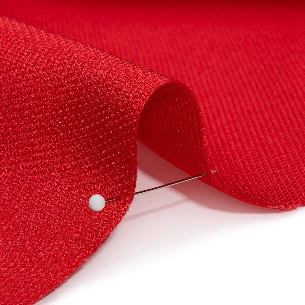 Polyester and Silk Mikado Pique Made in Italy - True Red - Premium Collection