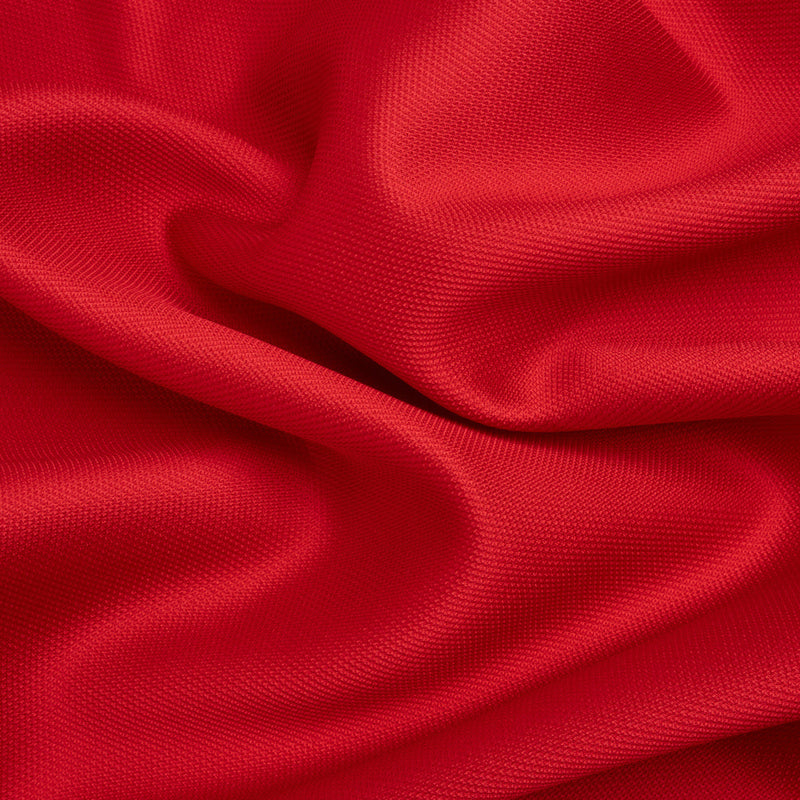 Polyester and Silk Mikado Pique Made in Italy - True Red - Premium Collection