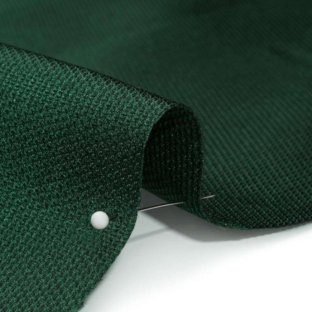 Polyester and Silk Mikado Pique Made in Italy - Forest - Premium Collection
