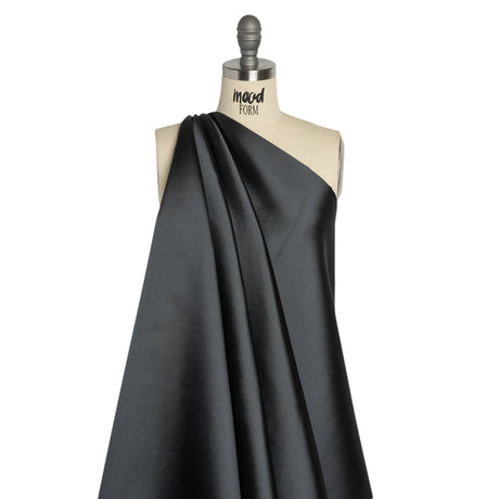 Silk Wool Twill - Stretch Charcoal - Premium Collection