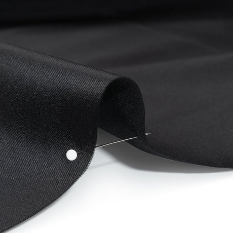 Silk Wool Twill - Jet Black - Premium Collection