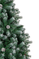 Frosted Oregon Fir with Snow Dusted Pine Cones with Metal Stand