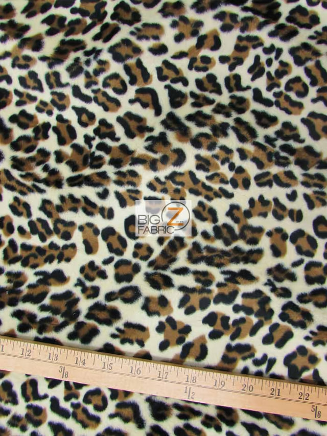 Cream Velboa Puma Animal Short Pile Fabric by the Yard