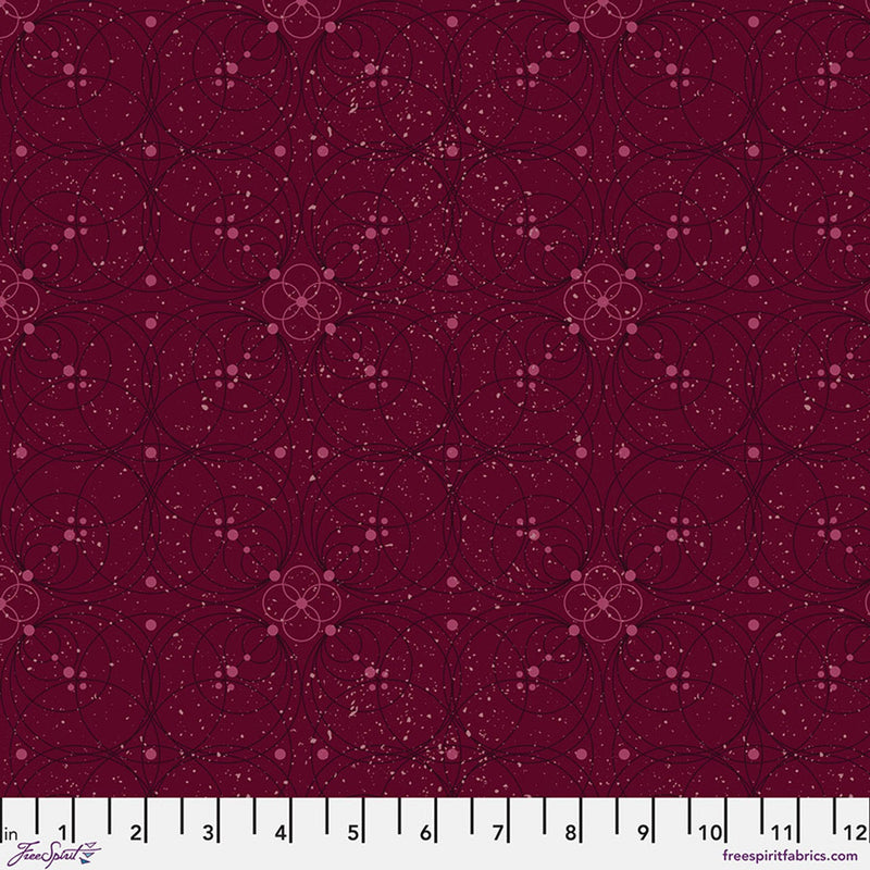 Cotton Print Enrapture Flourish Garnet 44/45" Fabric