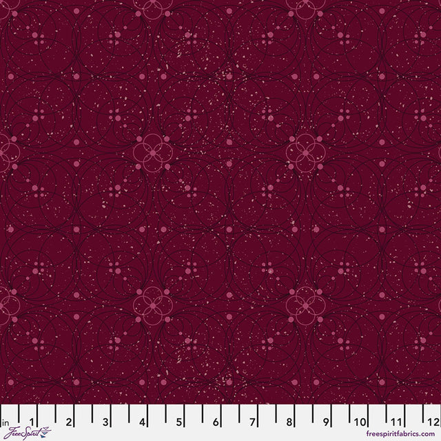 Cotton Print Enrapture Flourish Garnet 44/45" Fabric