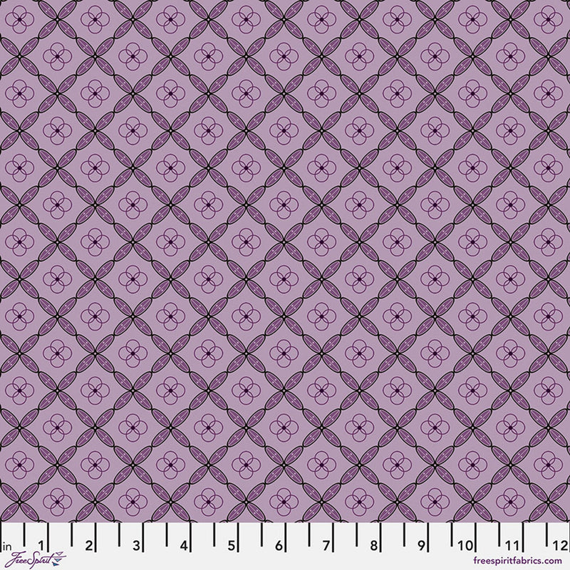 Cotton Fabric Enrapture Tiles Amethyst 44/45"