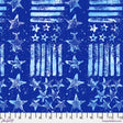 Cotton Americana Stars and Stripes Fabric 44/45" Blue