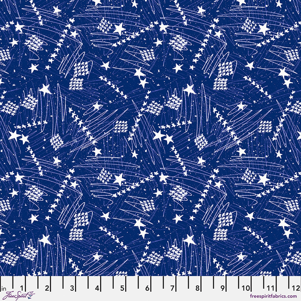 Cotton Americana Stars in the Sky Blue Fabric 44/45"