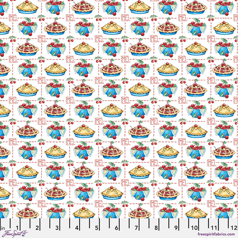Cotton Fabric American as Cherry Pie White 44/45"