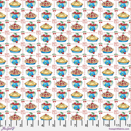 Cotton Fabric American as Cherry Pie White 44/45"