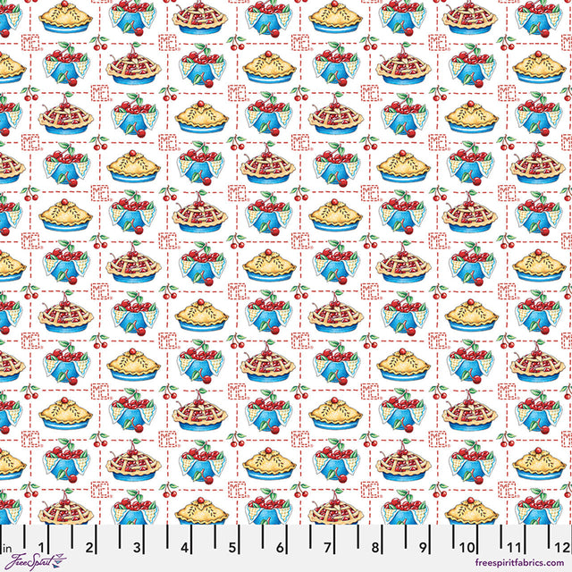Cotton Fabric American as Cherry Pie White 44/45"