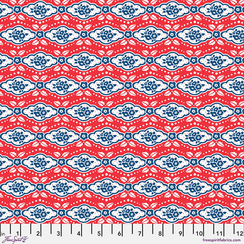 Cotton Print Red Maison Rouge 44/45" Fabric