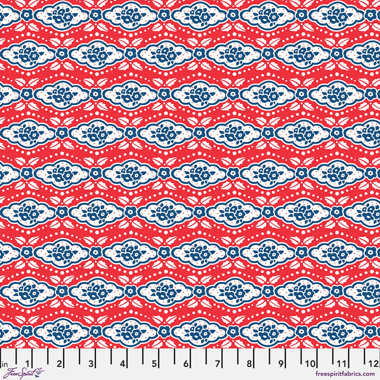 Cotton Print Red Maison Rouge 44/45" Fabric
