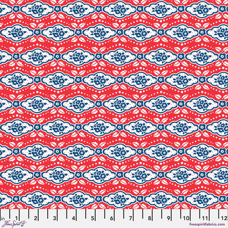 Cotton Print Red Maison Rouge 44/45" Fabric