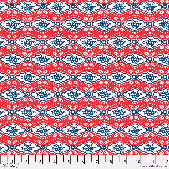 Cotton Print Red Maison Rouge 44/45" Fabric