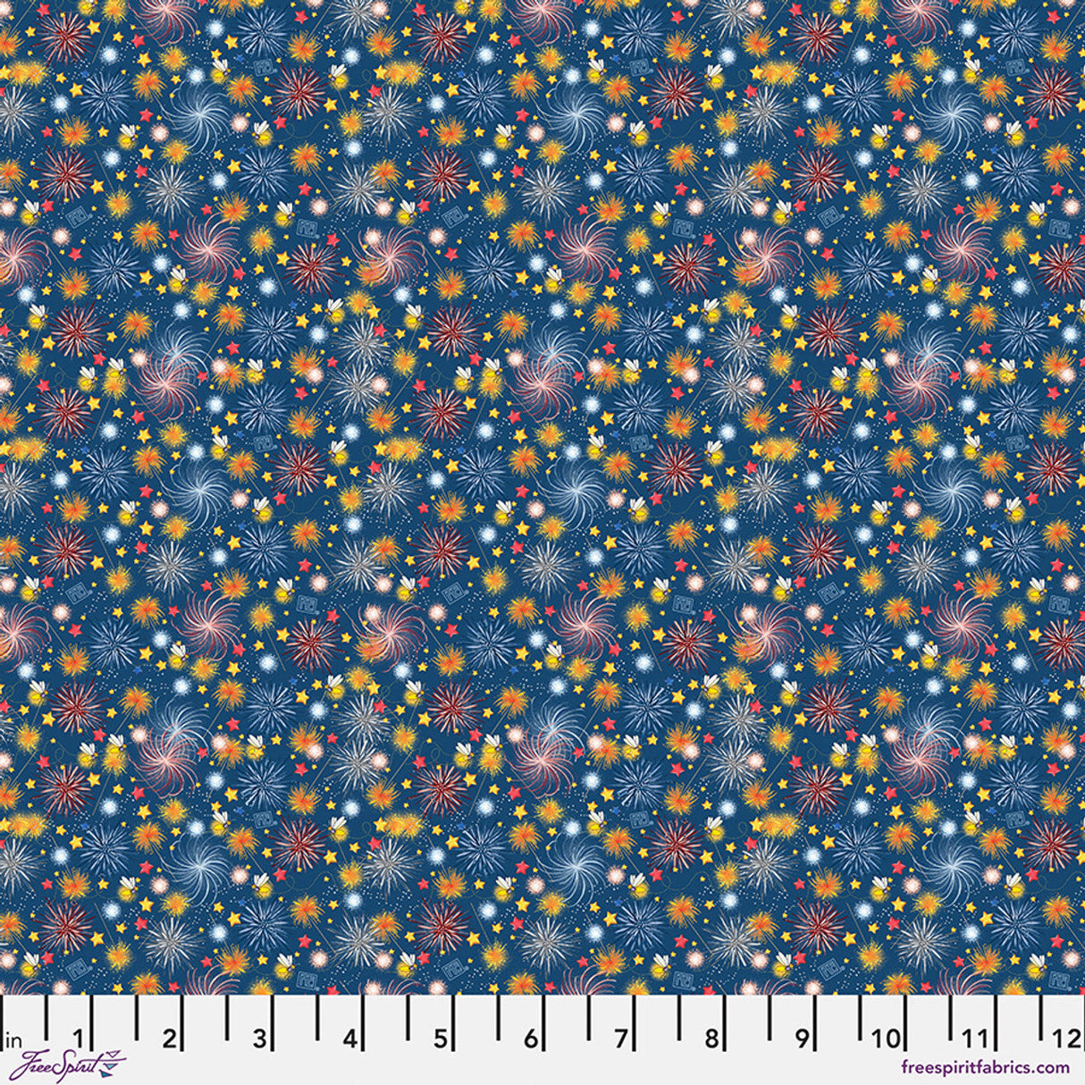 Cotton Print Navy America’s Birthday Fireworks 44/45"