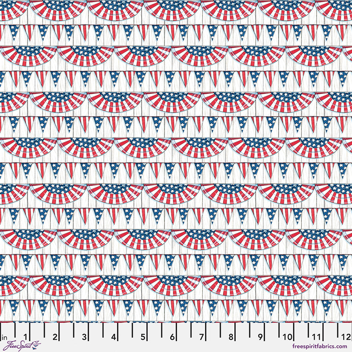 Cotton Birthday Bunting Fabric Red 44/45"