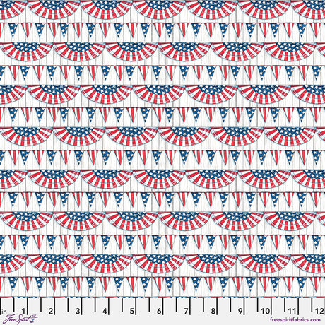 Cotton Birthday Bunting Fabric Red 44/45"