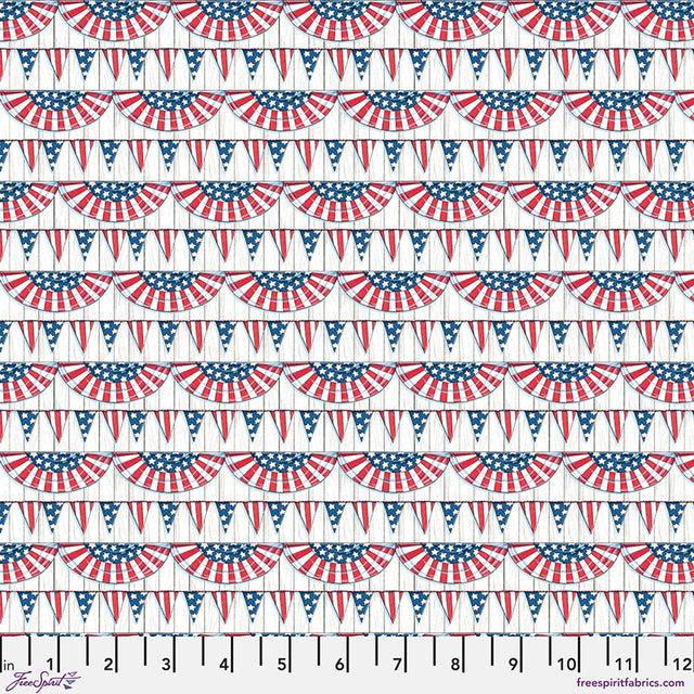 Cotton Birthday Bunting Fabric Red 44/45"