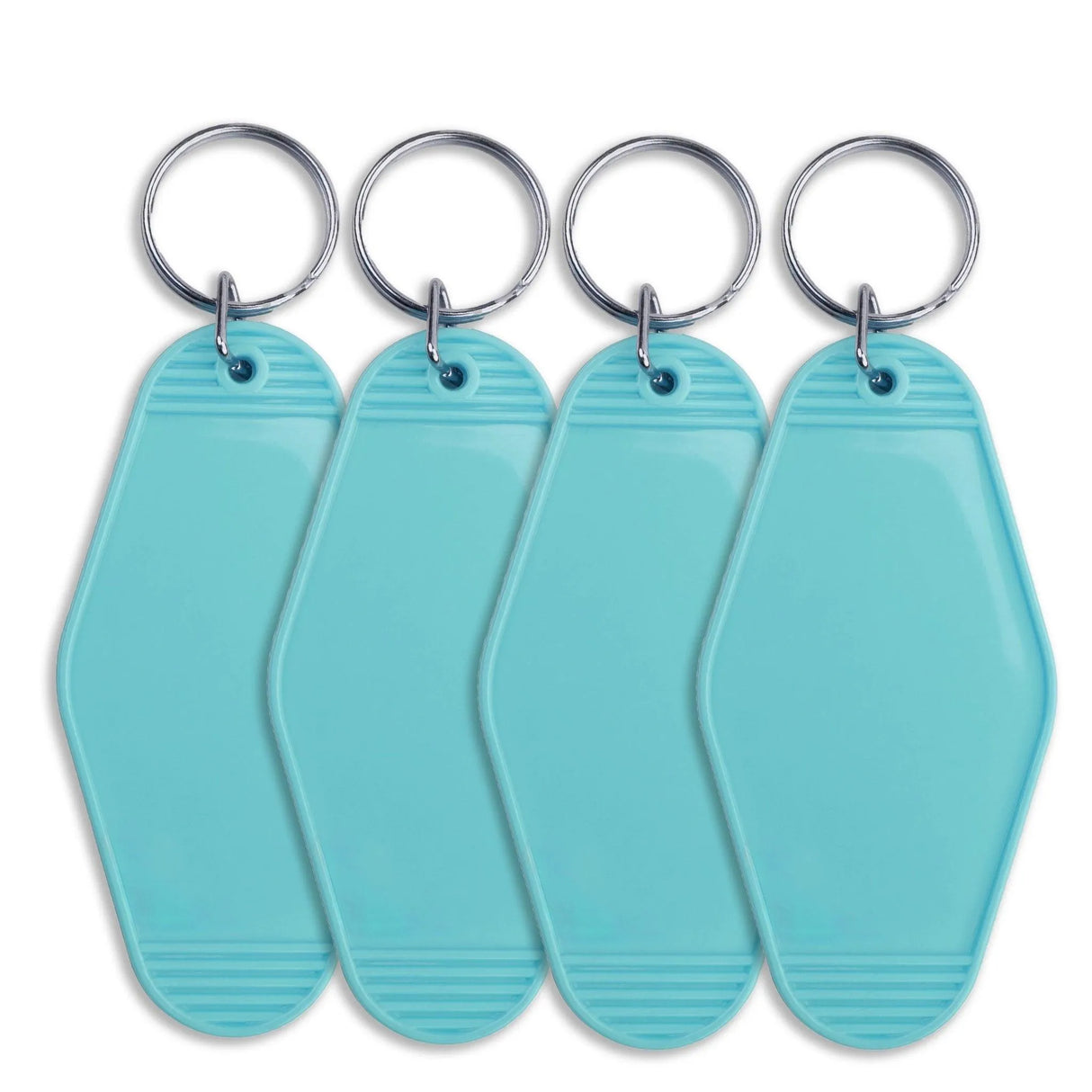 Retro Motel Keychain with Silver Ring - Pacific Blue (4 per Set)
