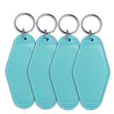 Retro Motel Keychain with Silver Ring - Pacific Blue (4 per Set)