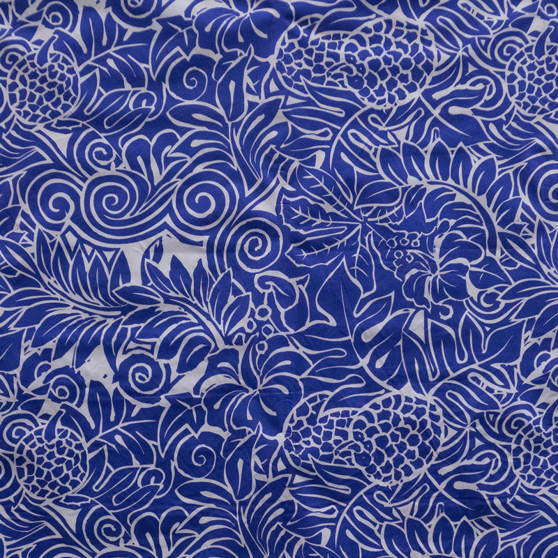Pacific Islander All Over Design Polyester Fabric - Tropical Fruit, Tropical Leaves, Tropical Flowers, 60" Width (1 Yard)