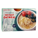 Trader Joe's Unsweetened Instant Oatmeal GLUTEN FREE 11.3 oz 8 Packets Per Box