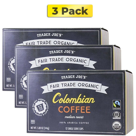 Trader Joe's Colombian Coffee Cups Fair Trade Organic 12 Cups