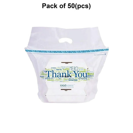 Hilex Poly Thank You Load and Seal Polyethylene Natural 1.5 Mil Tamper Evident Delivery Bag, 21 x 17 x 9 inch -- 500 per case