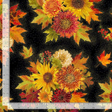 Quilting Cotton Packed Bouquet Metallic Florals Timeless Treasures Thankful