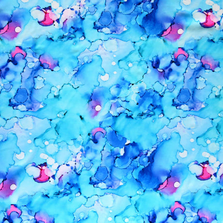 Swim Knit Nylon Spandex Paint Drops Print