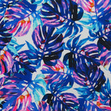 Swim Knit Recycled Nylon Spandex Painted Leaves 4-Way Stretch