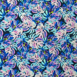 Swim Knit Painted Monstera Leaves on Navy