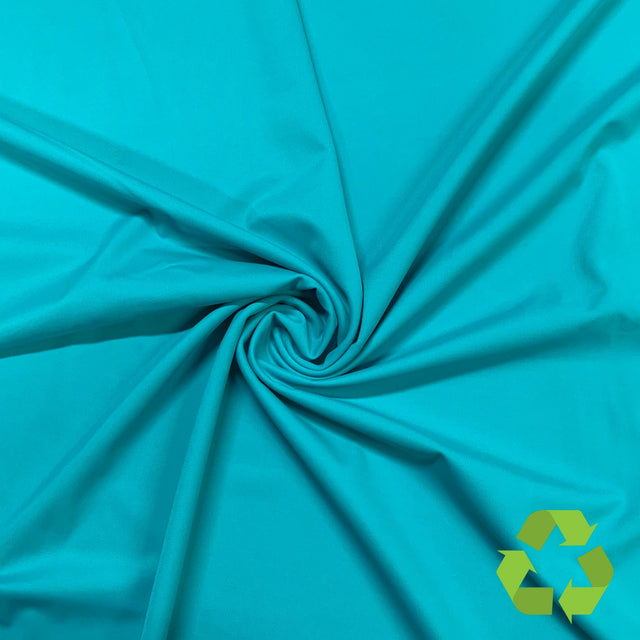 Recycled Nylon Spandex Swim Knit Turquoise Palm