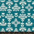 Cotton Fabric Paper Cuts 2 Storytime Turquoise Fresh Cut Flowers 43/44"