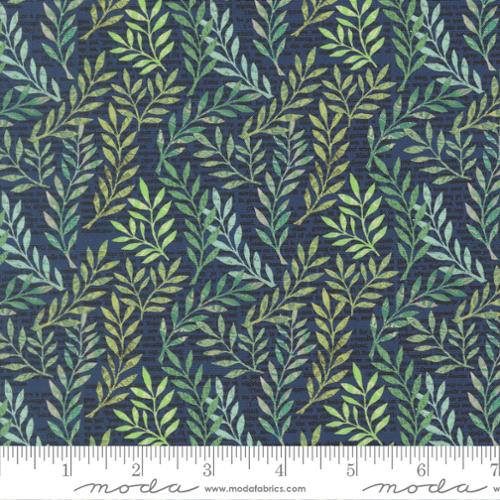 Cotton Fabric Paper Hamlet Midnight Leaves 44/45"